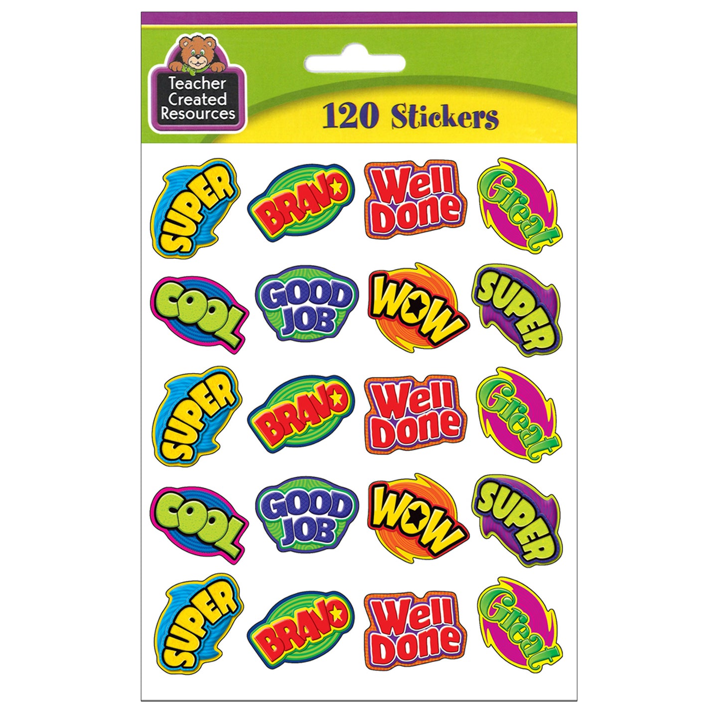 Positive Words Stickers, Pack of 120