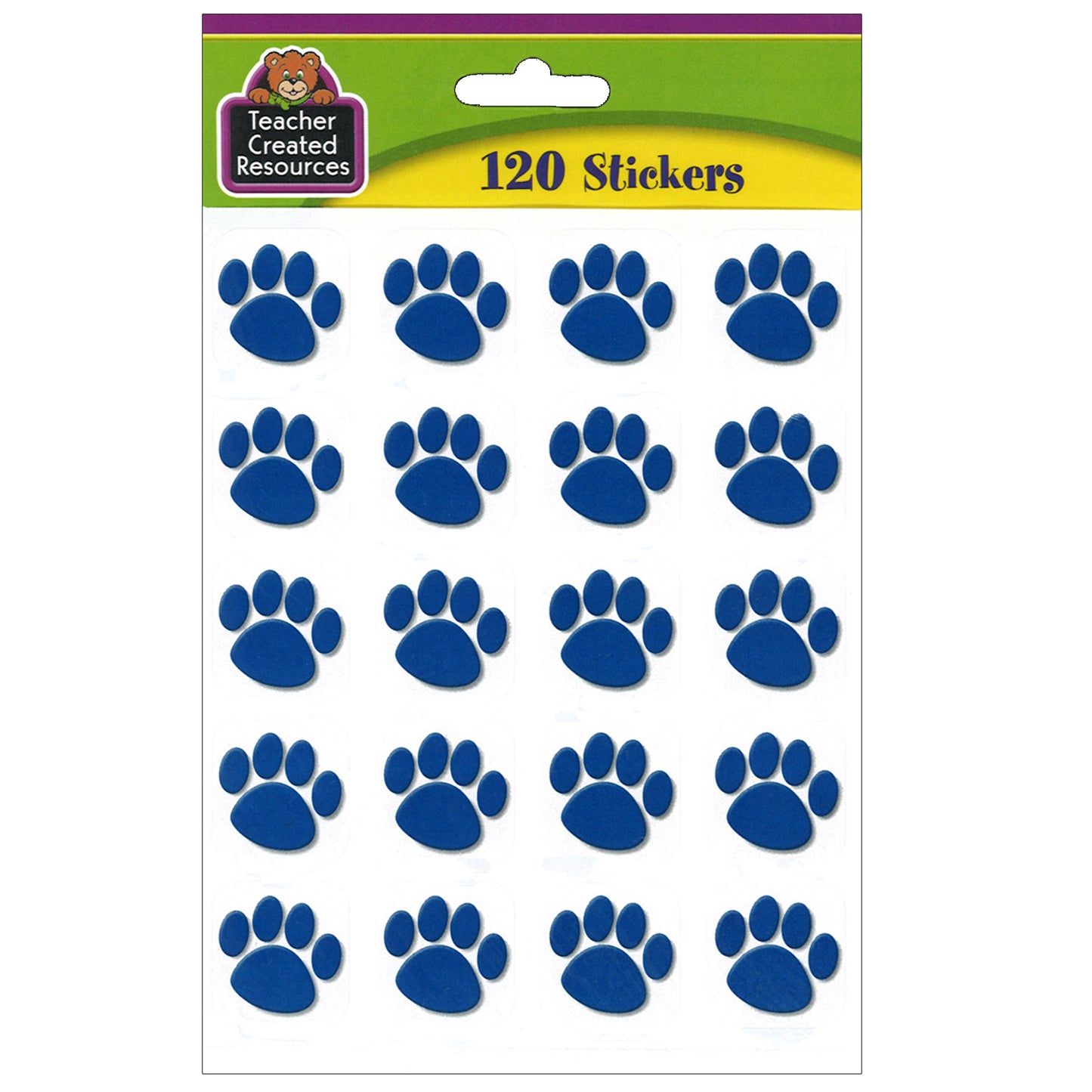 Blue Paw Prints Stickers, 1" Square