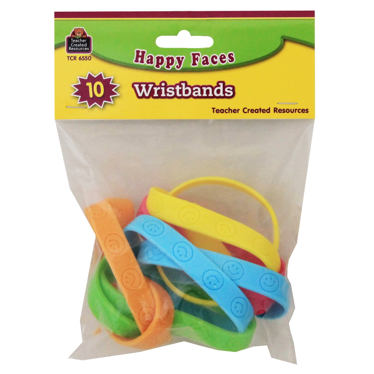 Happy Faces Wristbands, Pack of 10