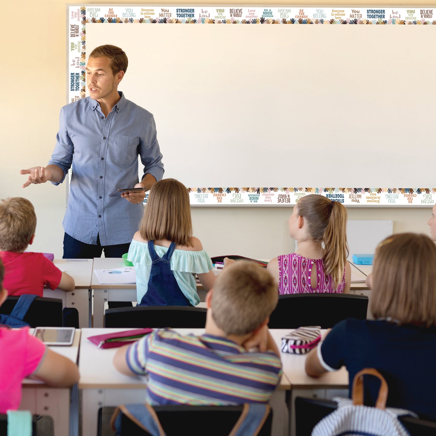 Everyone is Welcome Helping Hands Straight Border Trim, 35 Feet