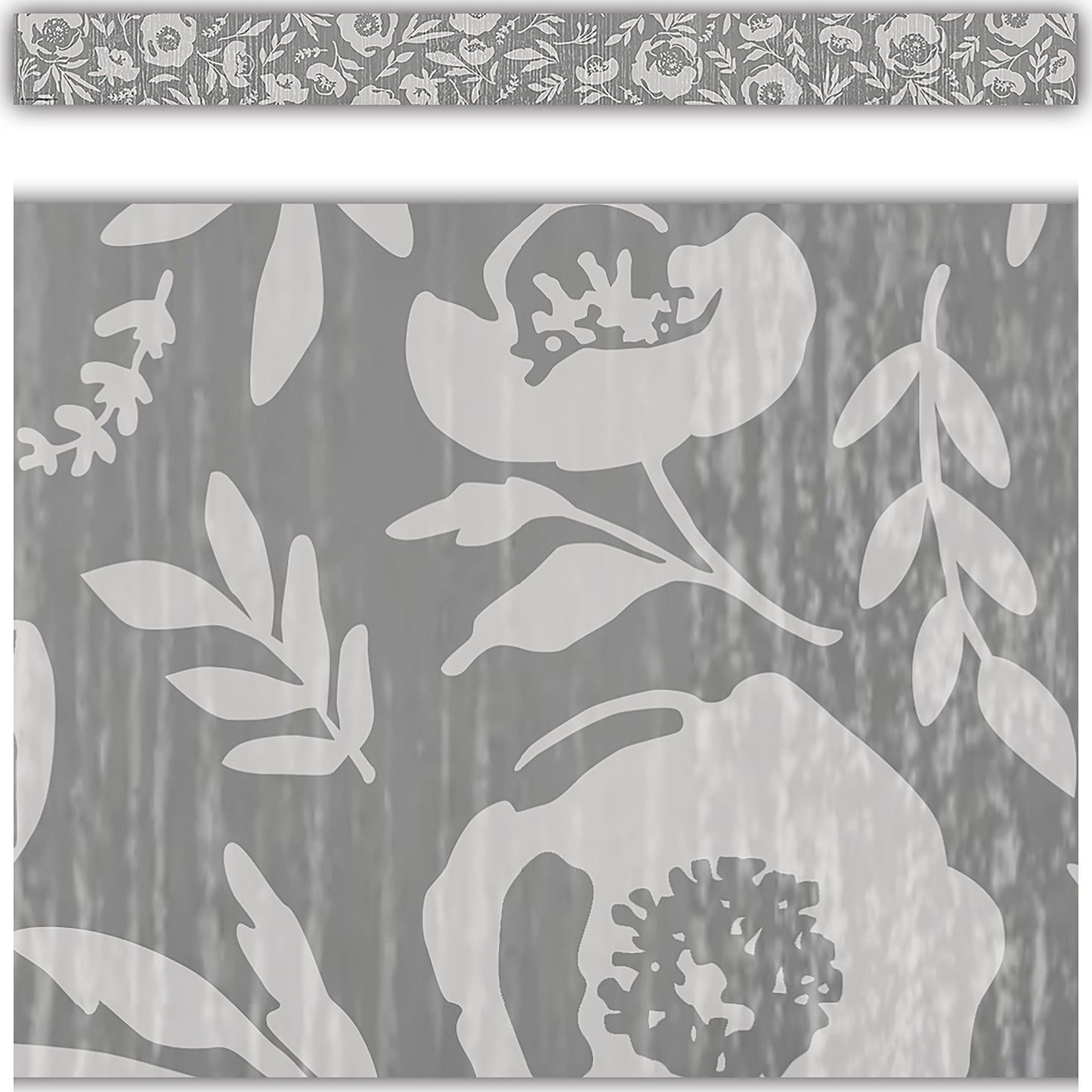Class Cottage Gray Floral Trim Straight