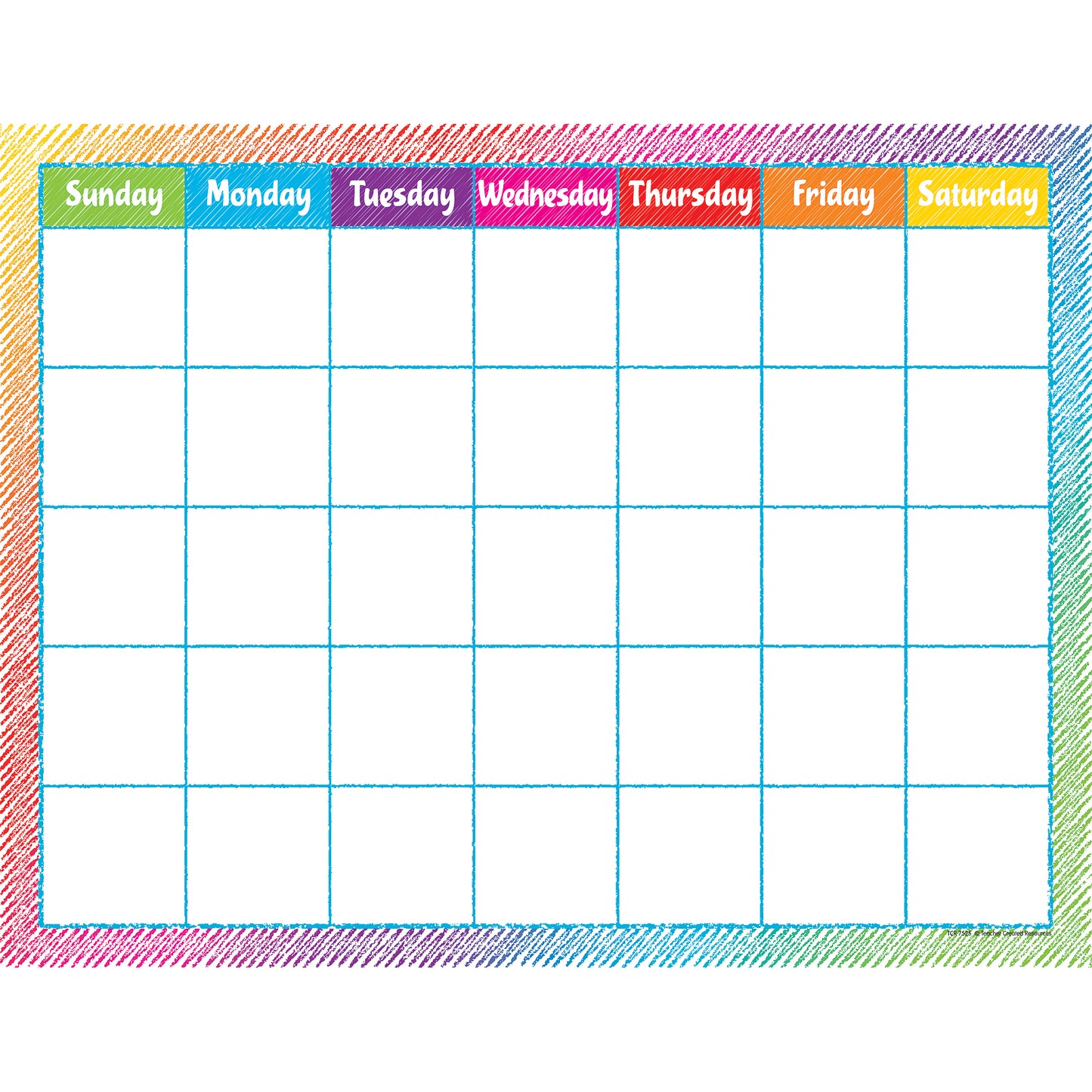 Colorful Scribble Calendar Chart