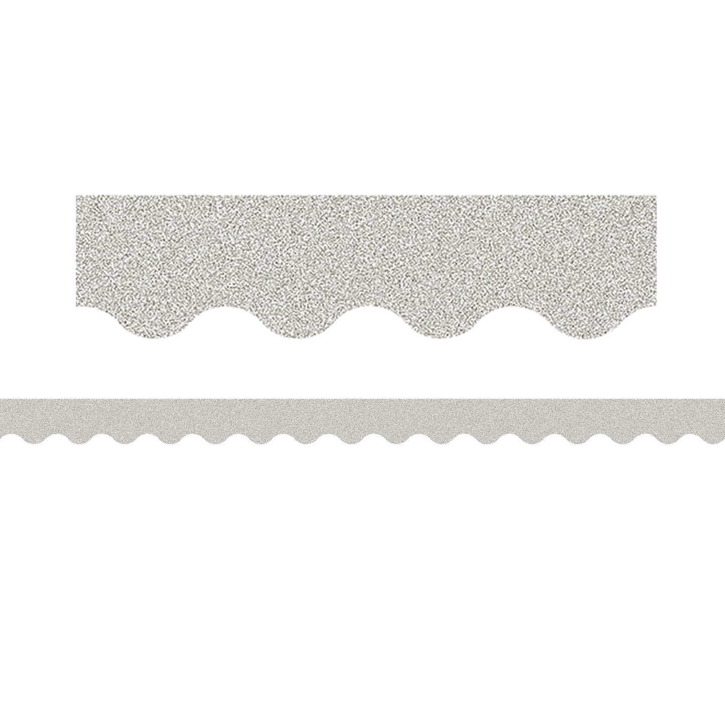 Silver Glitz Scalloped Border Trim, 35 Feet