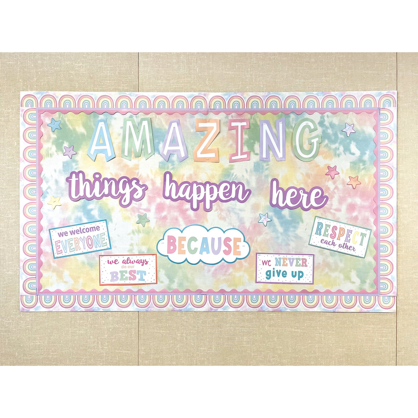 Pastel Pop Amazing Things Happen Here Bulletin Board Set
