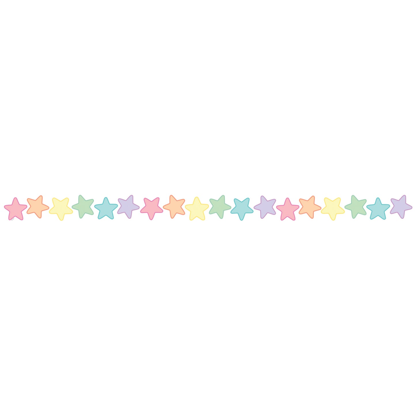 Pastel Pop Stars Die-Cut Border Trim, 35 Feet