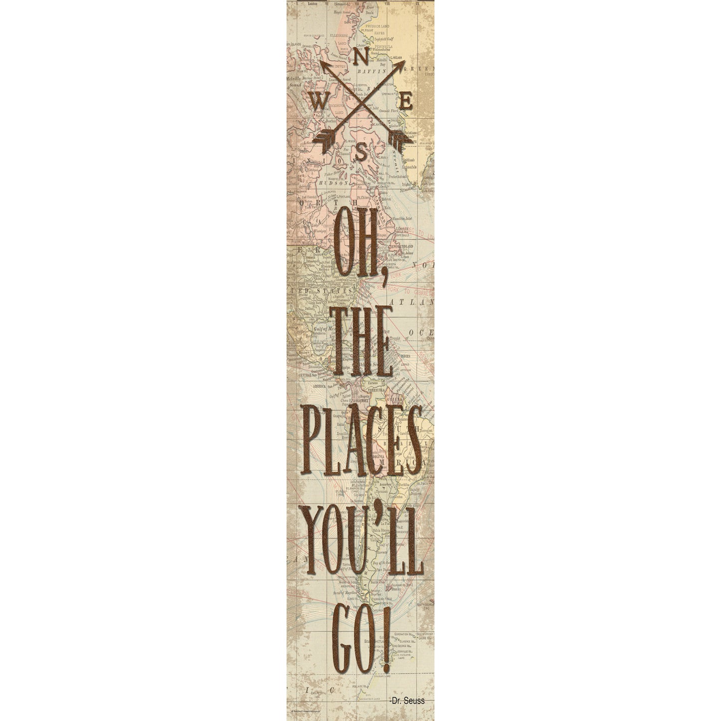 Travel The Map Oh, the Places You'll Go! Banner, 8" x 39"
