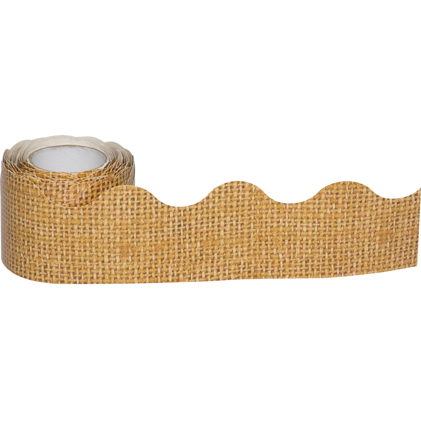 Burlap Design Scalloped Rolled Border Trim, 50 Feet