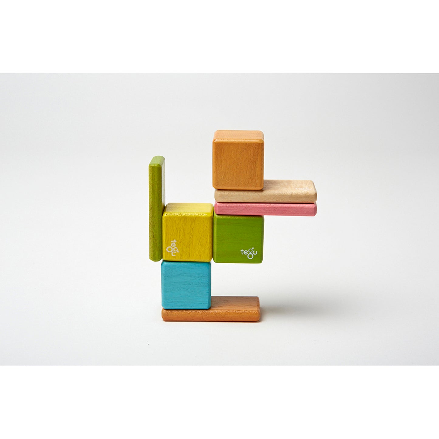 Magnetic Wooden Blocks, 8-Piece Pocket Pouch, Tints