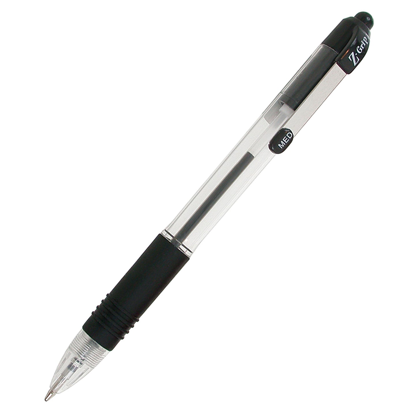 Z-Grip Ballpoint Retractable Pen, 1.0mm, Black, Pack of 12