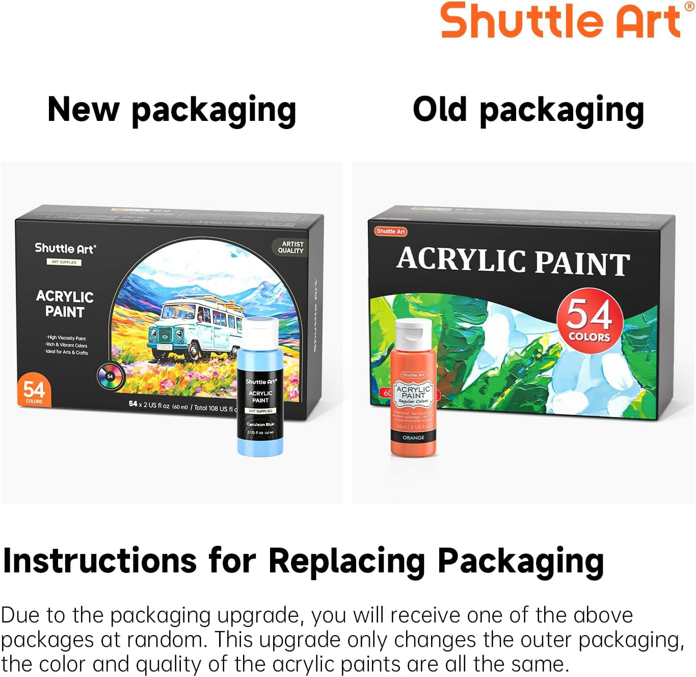 80 Colors Acrylic Paint, Acrylic Paint Set with 12 Paint Brushes, 2Oz/60Ml Bottles, Rich Pigmented, Water Proof, Premium Paints for Artists, Beginners and Kids on Canvas Rocks Wood Ceramic