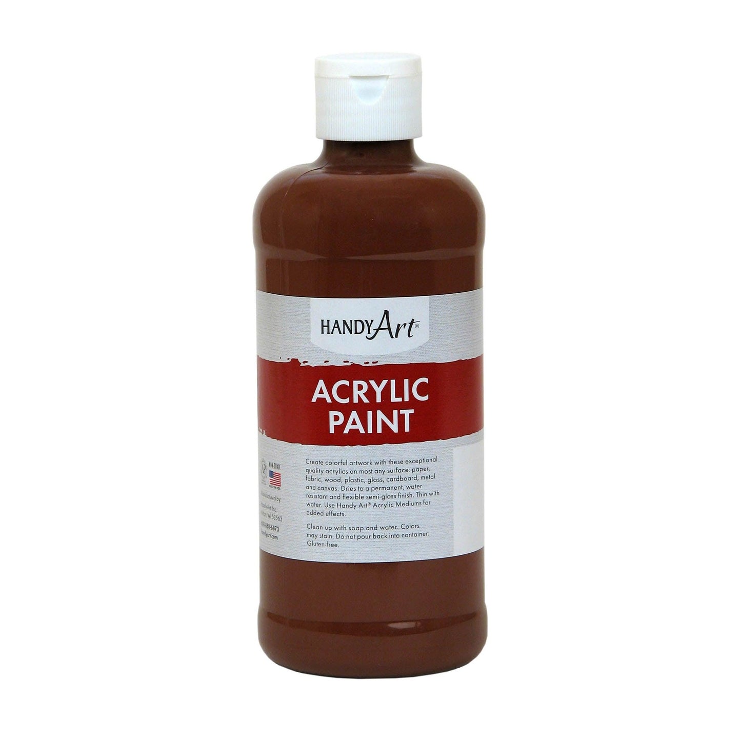 Acrylic Paint 16 oz, Burnt Sienna, Pack of 3 - Loomini