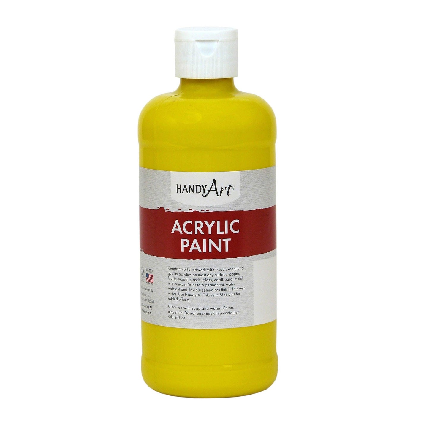 Acrylic Paint 16 oz, Chrome Yellow, Pack of 3 - Loomini
