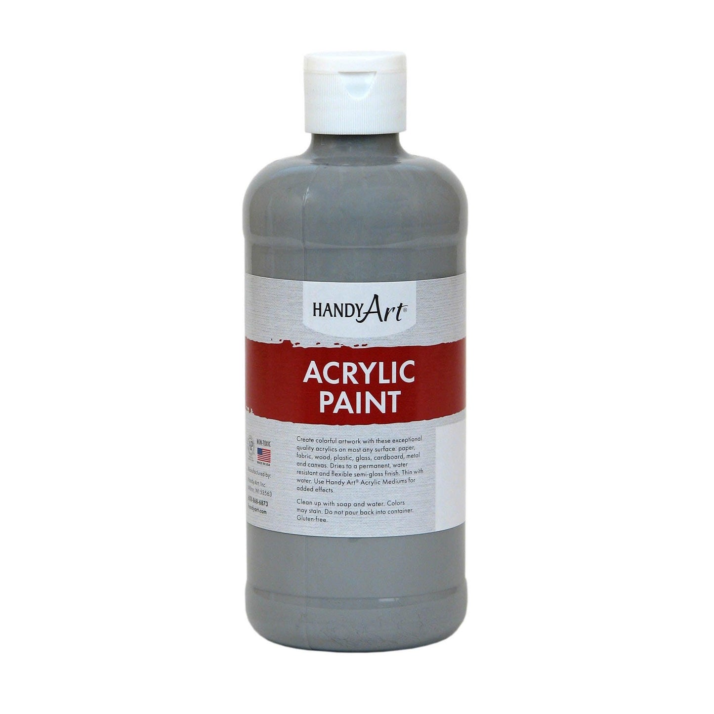 Acrylic Paint 16 oz, Gray, Pack of 3 - Loomini