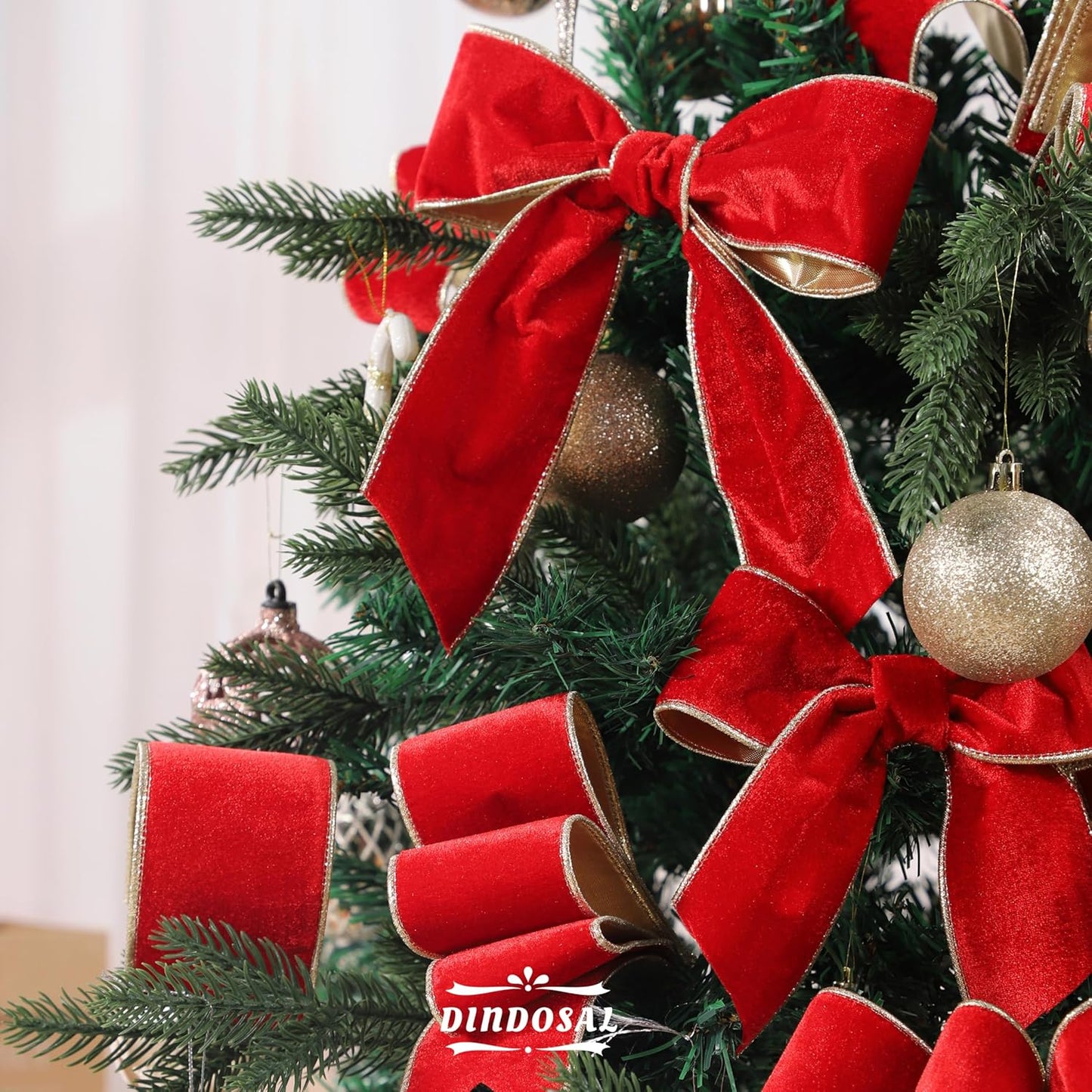 Dusty Blue Velvet Ribbon Wired 2.5" X 10 Yards Blue Christmas Ribbon with Silver Backside, Blue and Silver Wired Ribbon for Christmas Tree, Wreaths, Topper Bows, Crafts, Gift Wrapping