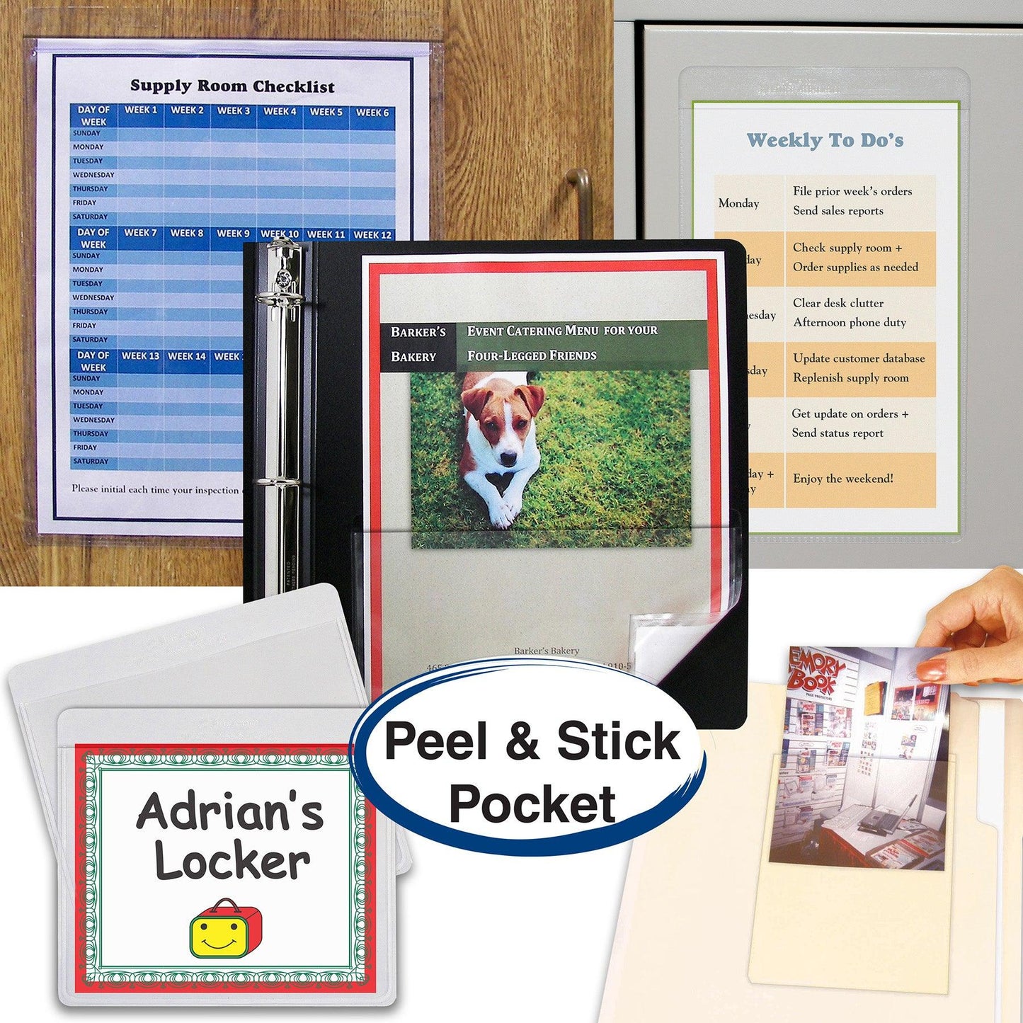 Add-On Filing Pocket, 8-3/4" x 5-1/8", 10 Per Pack, 5 Packs - Loomini