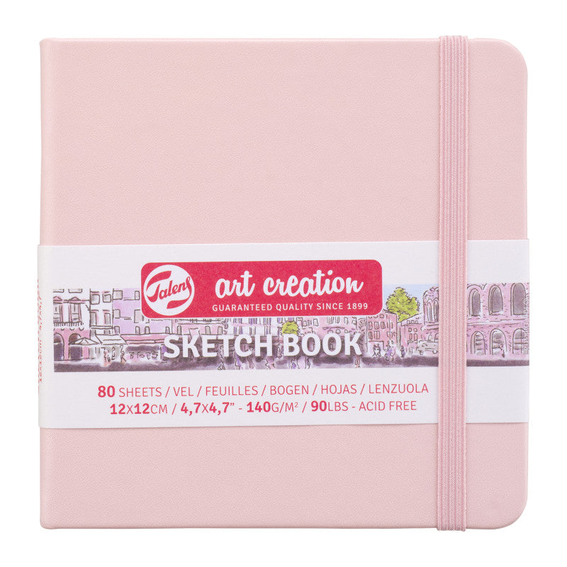 Sketchbook, 80 Sheets, 90lbs, Pastel Pink Cover, 4.7" x 4.7"