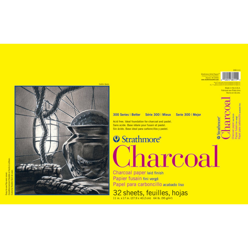 300 Series Charcoal Pad, Glue Binding, 32 Sheet, 11x17 inch, 1 Count