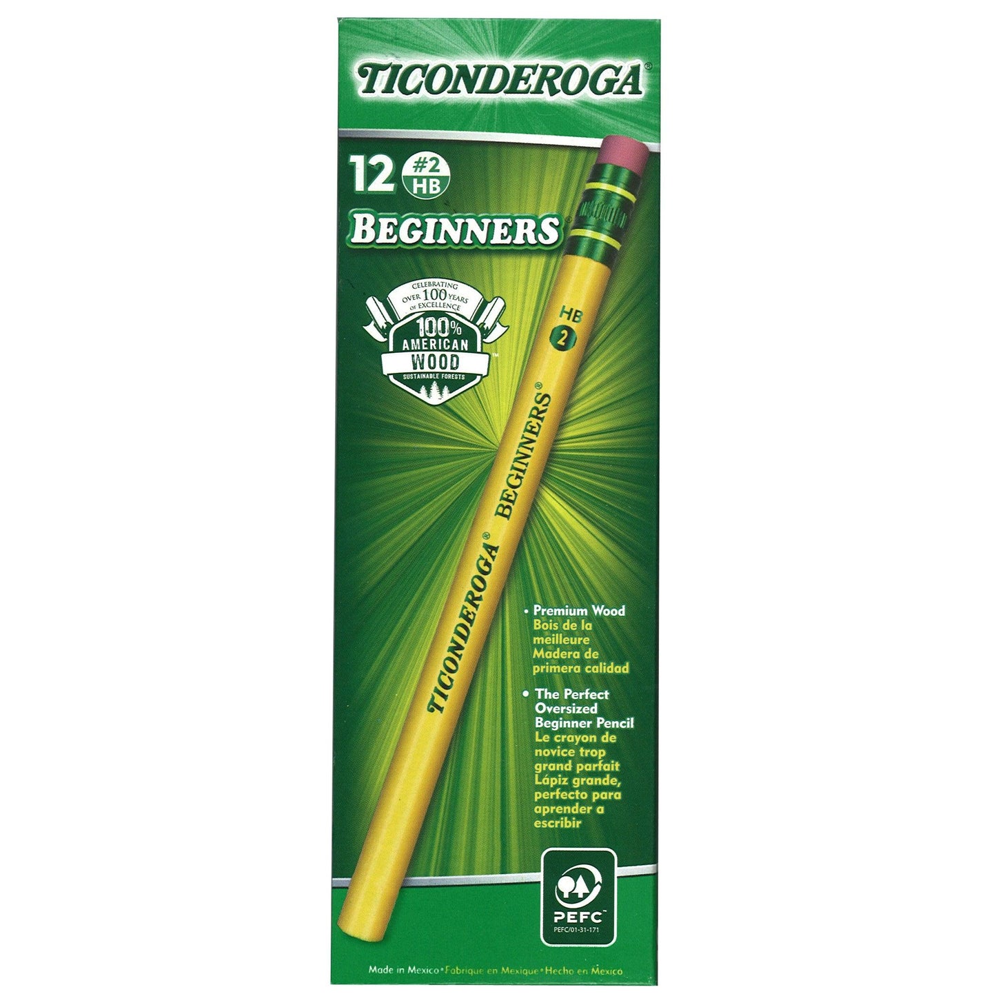 Beginners® Pencils with Eraser, 12 Per Pack, 2 Packs - Loomini