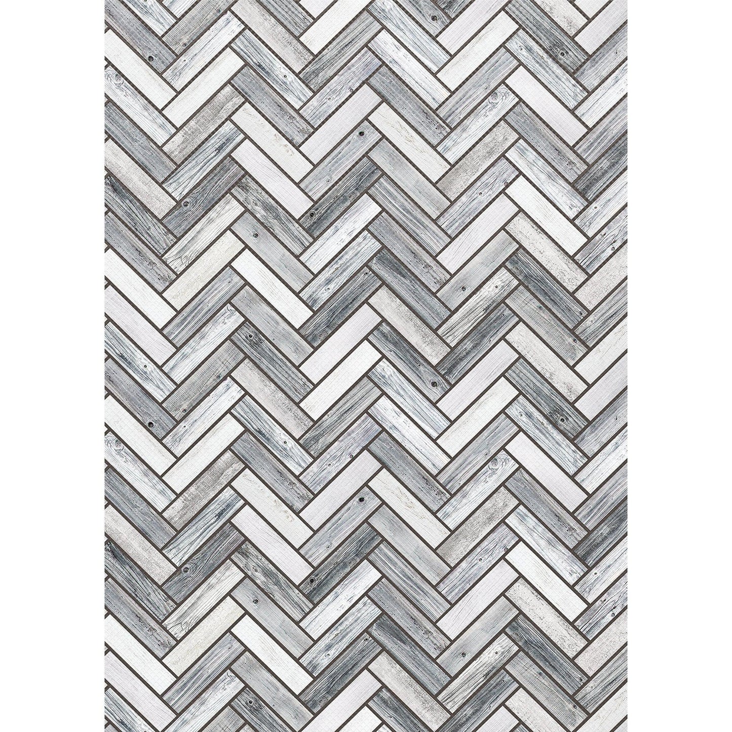 Better Than Paper® Bulletin Board Roll, 4' x 12', Herringbone White Wood Design, Pack of 4 - Loomini
