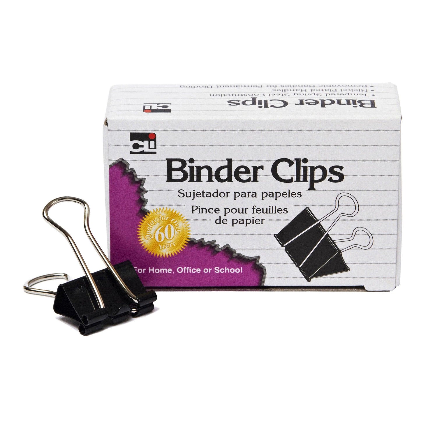 Binder Clips, Mini, 1/4" Capacity, 12 Per Box, 48 Boxes - Loomini