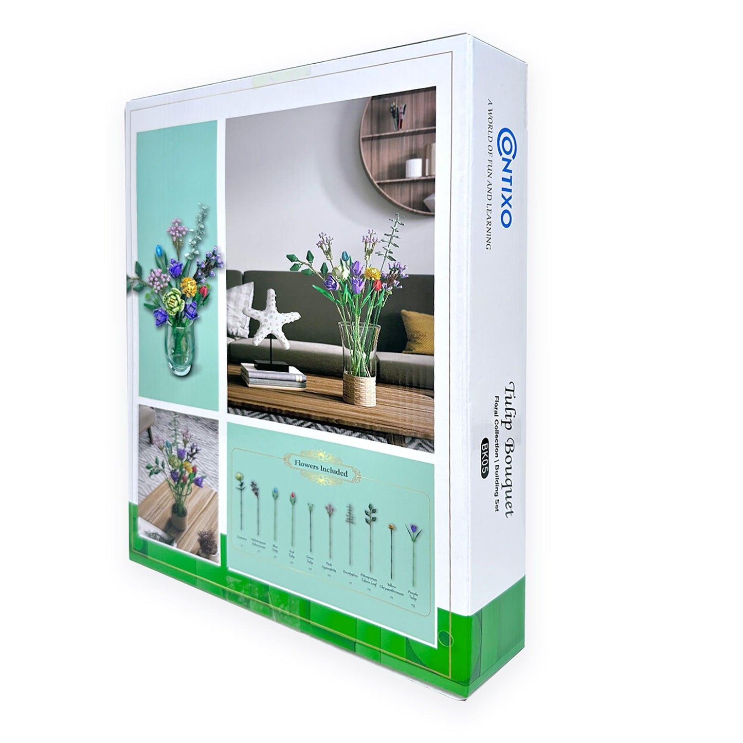 BK05 Tulip Bouquet Floral Collection Building Block Set - Loomini