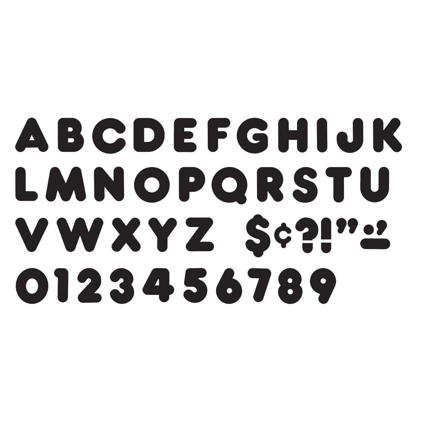 Black 4" Casual Uppercase Ready Letters®, 6 Packs - Loomini