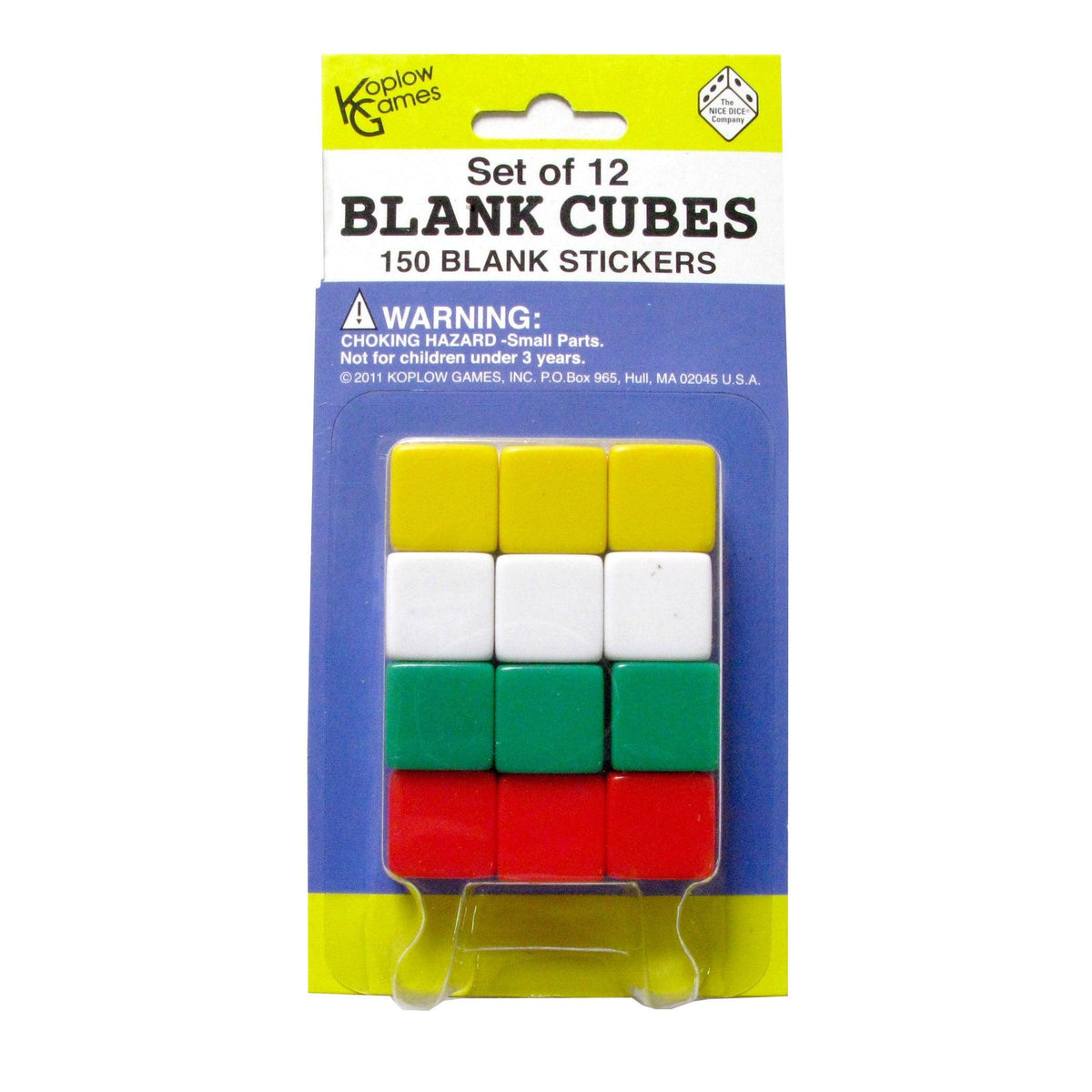 Blank Dice Set with Stickers, 12 Per Pack, 6 Packs - Loomini