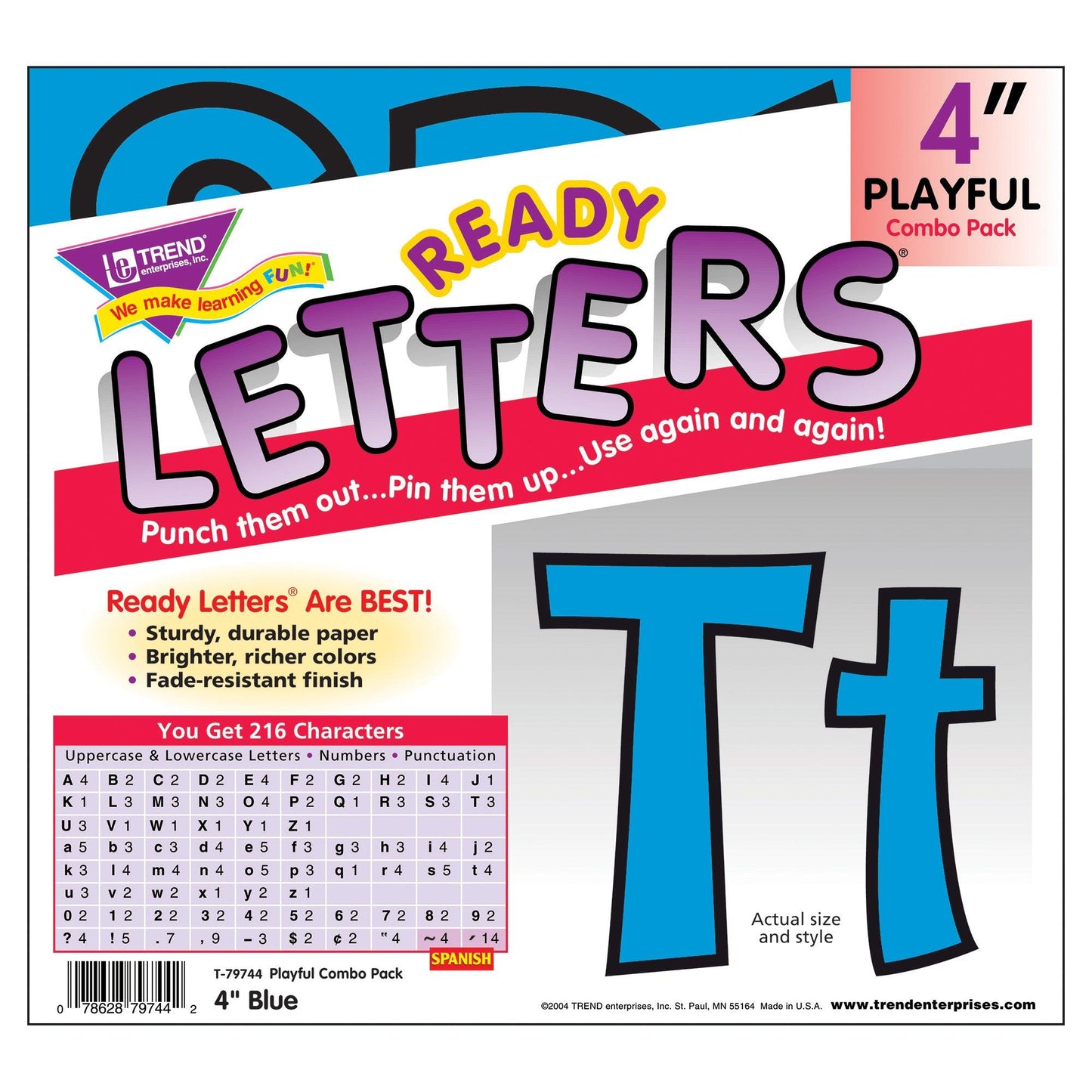 Blue 4" Playful Combo Ready Letters®, 3 Packs - Loomini