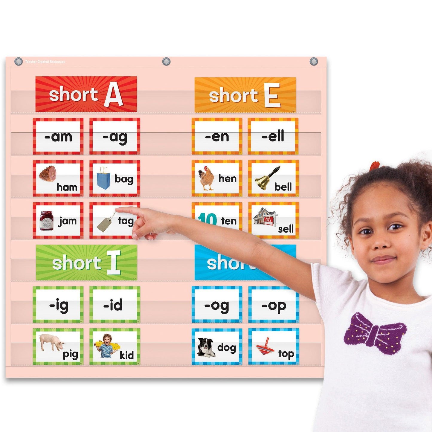 Blush 7 Pocket Chart, 28" x 28" - Loomini