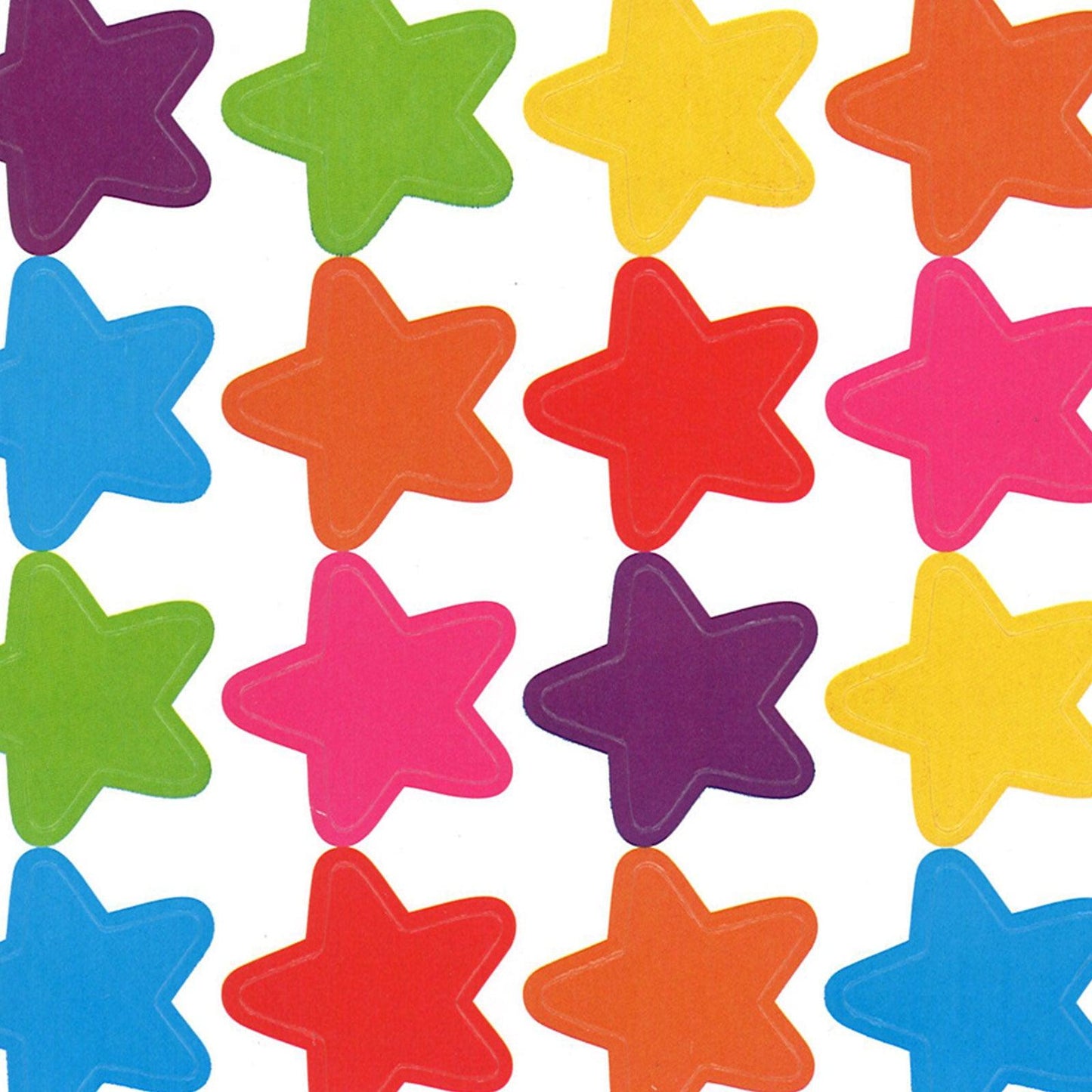 Bright Stars Stickers (die cut star shape), 120 Per Pack, 12 Packs - Loomini