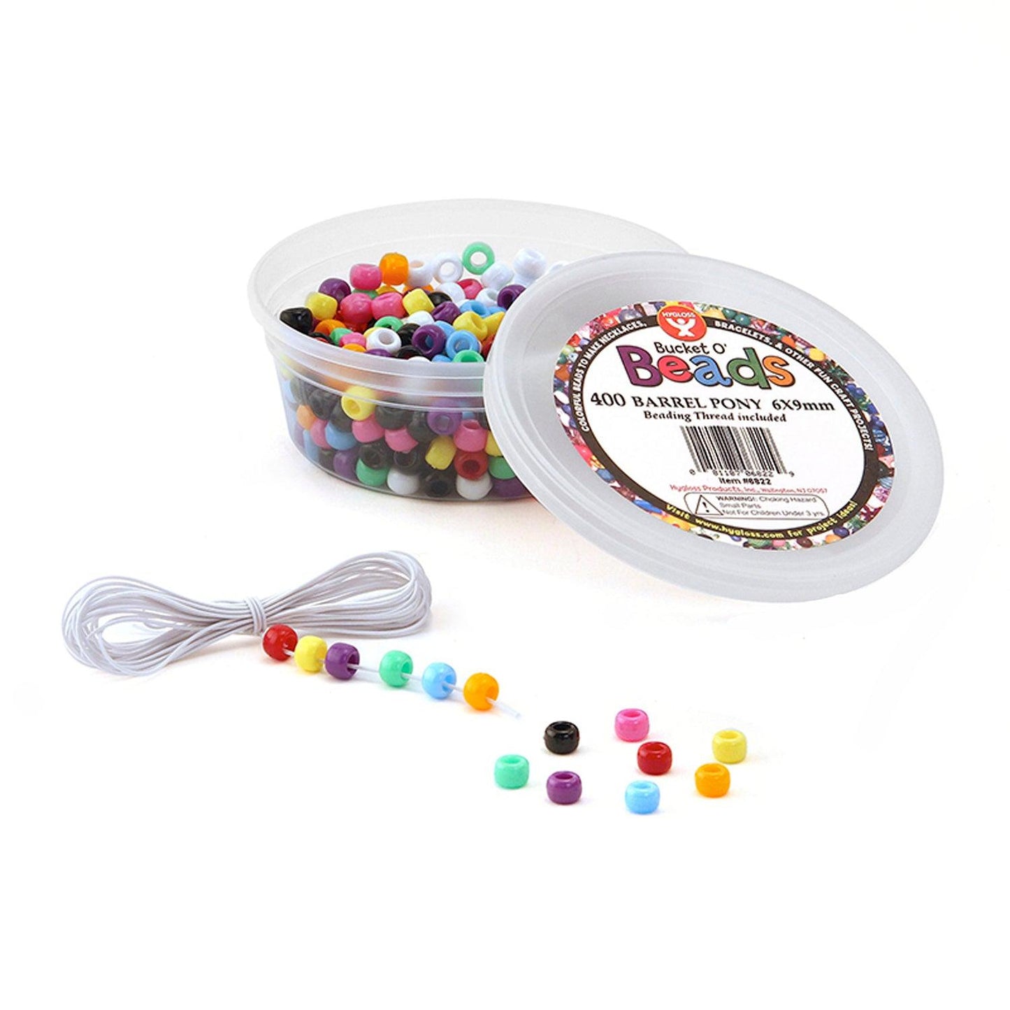 Bucket O’ Beads, Barrel Pony, 6 x 9 mm, 400 Per Pack, 6 Packs - Loomini