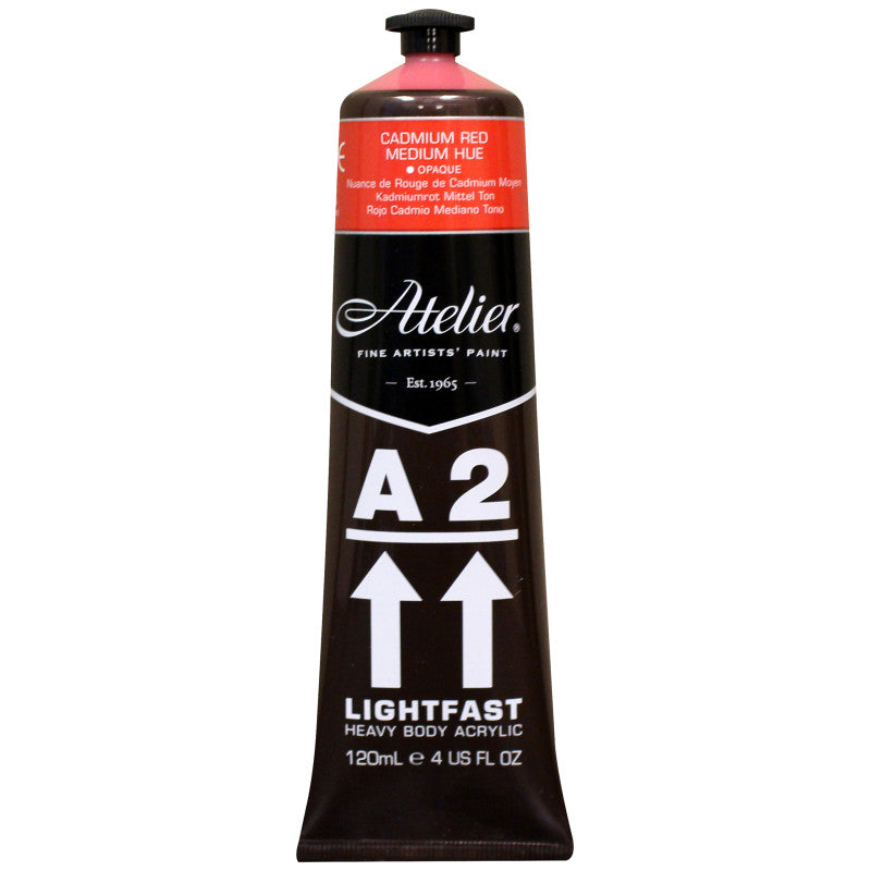 A2 Heavy Body Lightfast Artist Acrylic, 4 oz., Cadmium Red Medium Hue