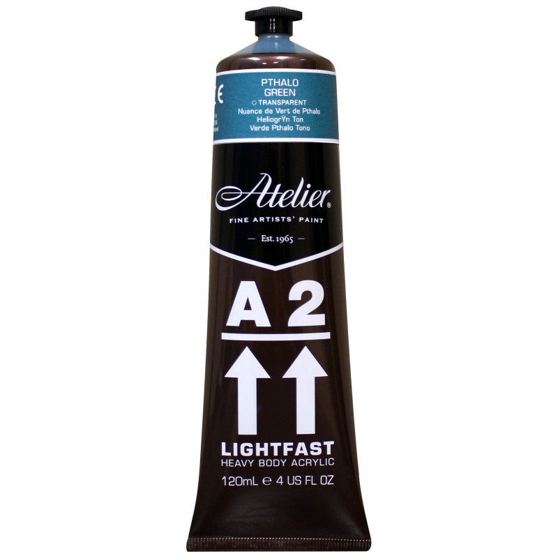 A2 Heavy Body Lightfast Artist Acrylic, 4 oz., Pthalo Green Hue