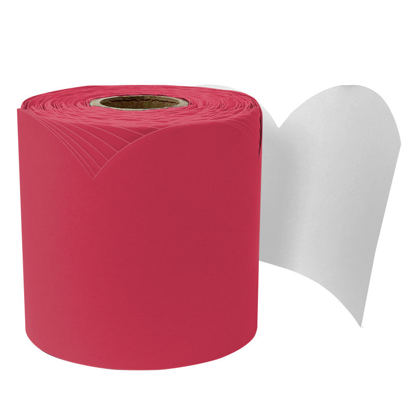 Rolled Scalloped Bulletin Board Border, Berry Red, 65 Feet