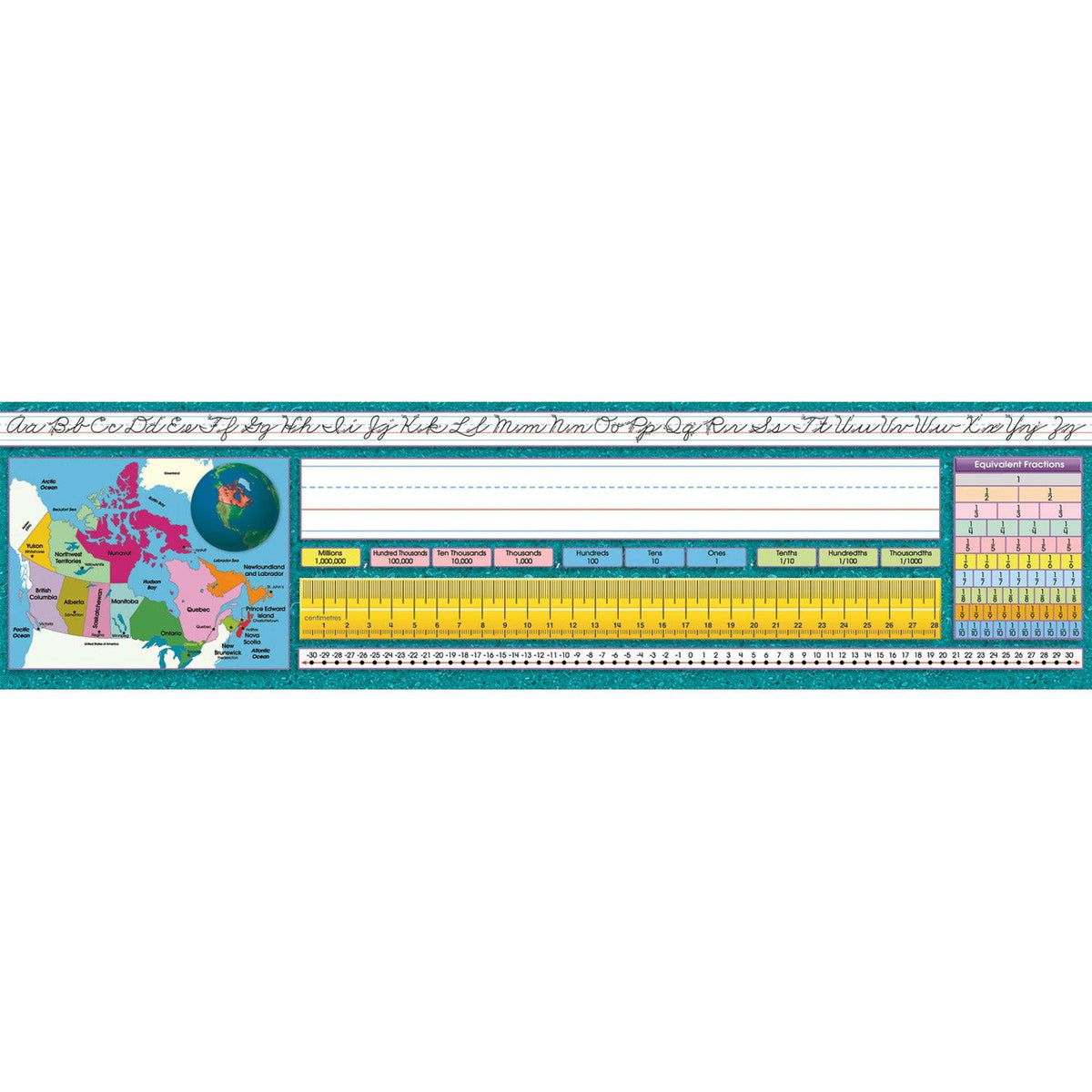 Canadian Intermediate Traditional Cursive Desk Plates, 36 Per Pack, 3 Packs - Loomini