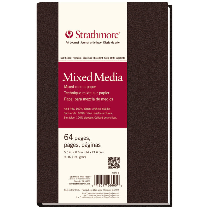 500 Series Art Journal Mixed Media Paper, Hardbound Binding, 64 Sheet, 5.5x8.5 inch, 1 Count