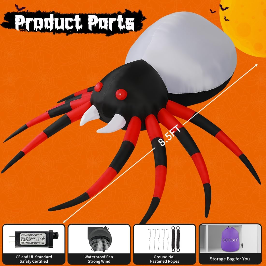 8FT Inflatable Spider