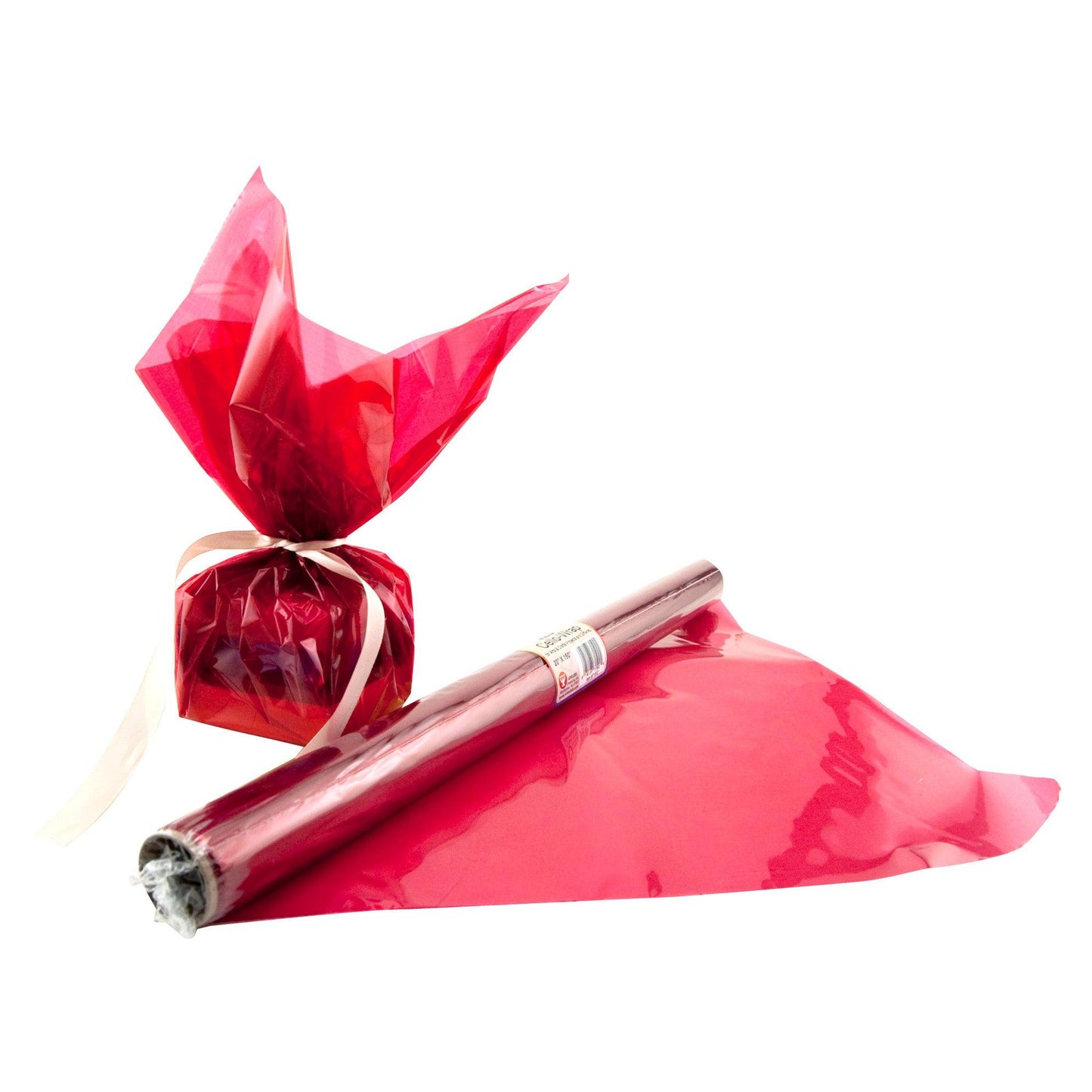 Cello-Wrap™ Roll, Red, 20" x 12.5', 6 Rolls - Loomini