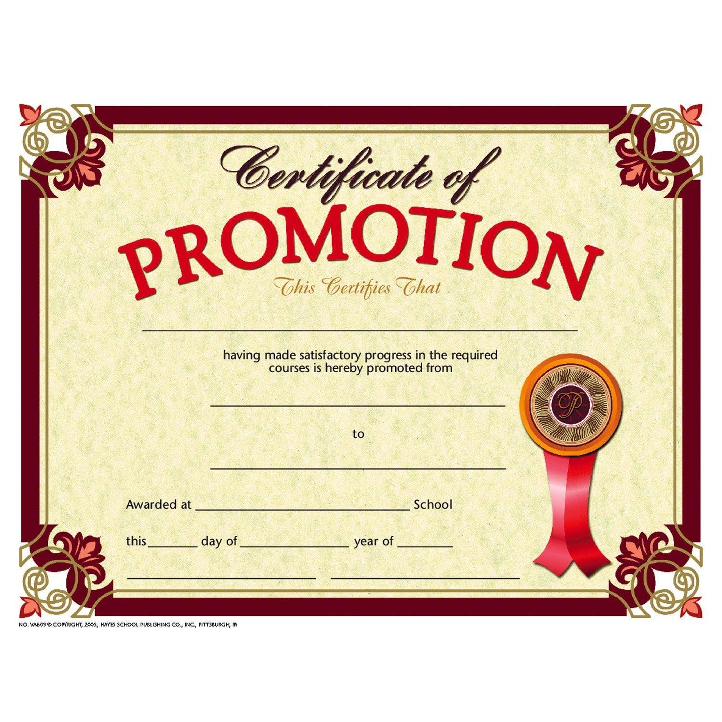Certificate of Promotion, 8.5" x 11", 30 Per Pack, 3 Packs - Loomini