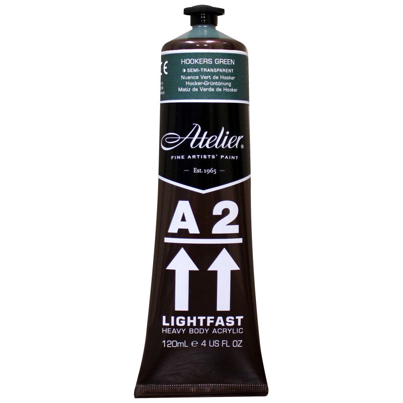 A2 Heavy Body Lightfast Artist Acrylic, 4 oz., Hookers Green Hue (Forest Green Hue)