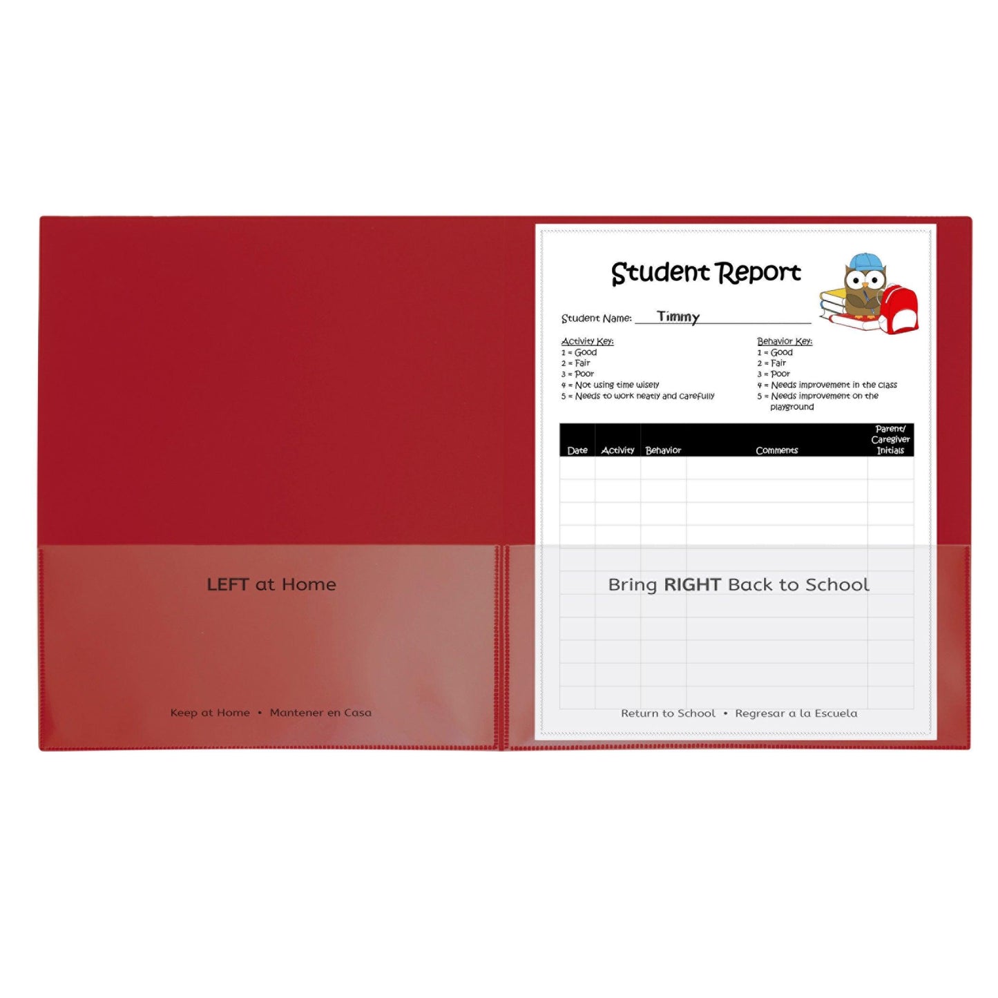 Classroom Connector™ School-To-Home Folder, Red, Box of 25 - Loomini