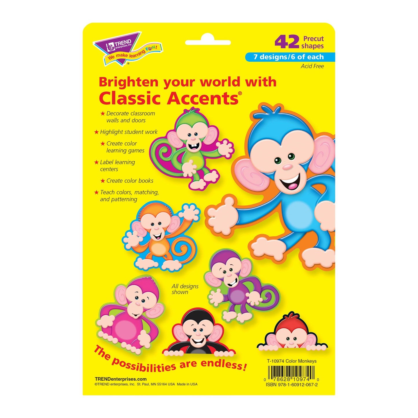 Color Monkeys Classic Accents® Variety Pack, 42 Per Pack, 3 Packs - Loomini