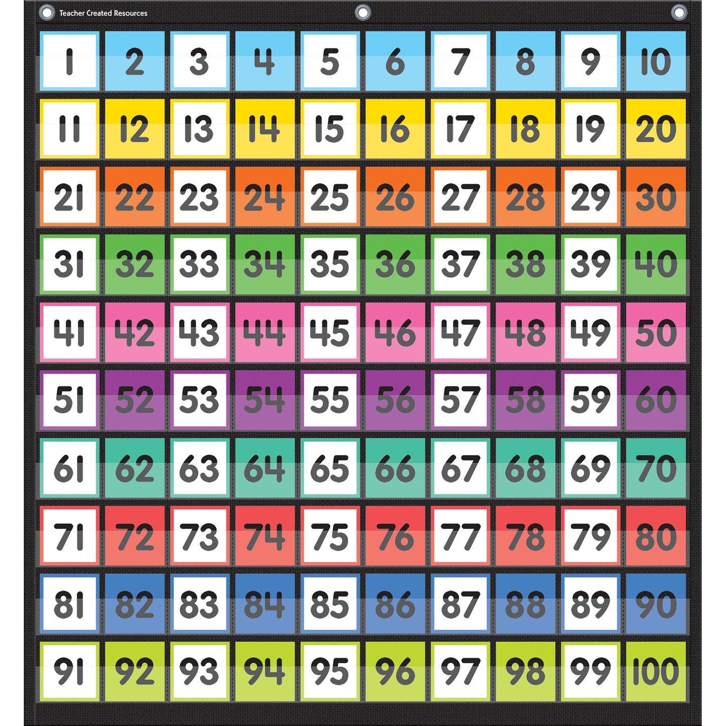 Colorful Hundreds Pocket Chart, 28" x 34" - Loomini