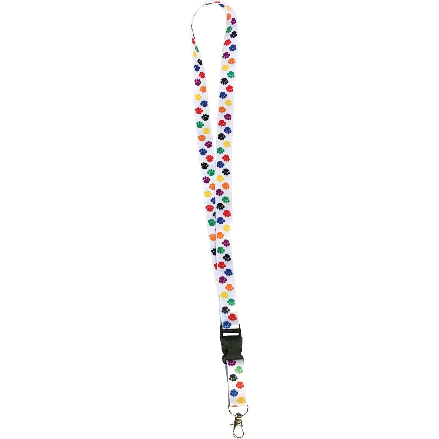 Colorful Paw Print Lanyard, Pack of 6 - Loomini