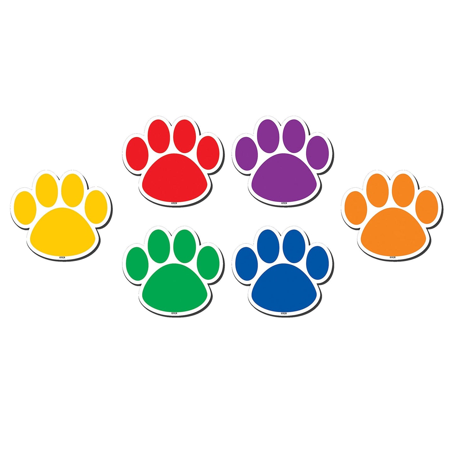 Colorful Paw Prints Magnetic Accents, 18 Per Packs, 3 Packs - Loomini