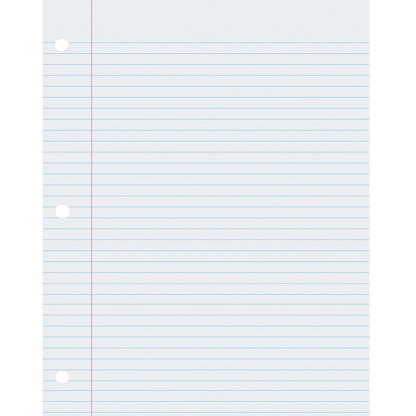 Composition Paper, White, Red Margin, 9/32" Ruled, 8 1/2" x 11", 500 Sheets Per Pack, 2 Packs - Loomini