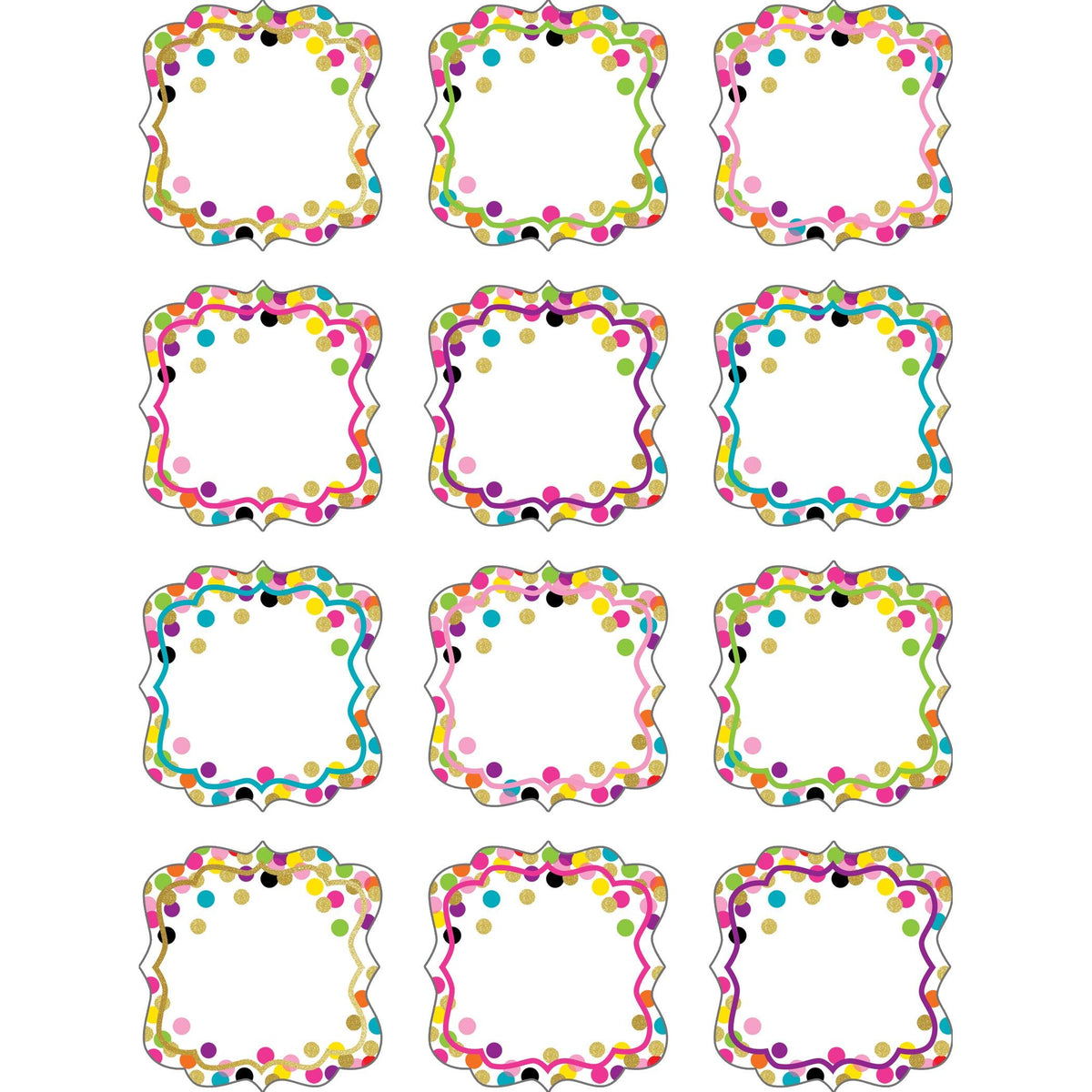 Confetti Mini Accents, 36 Per Pack, 6 Packs - Loomini