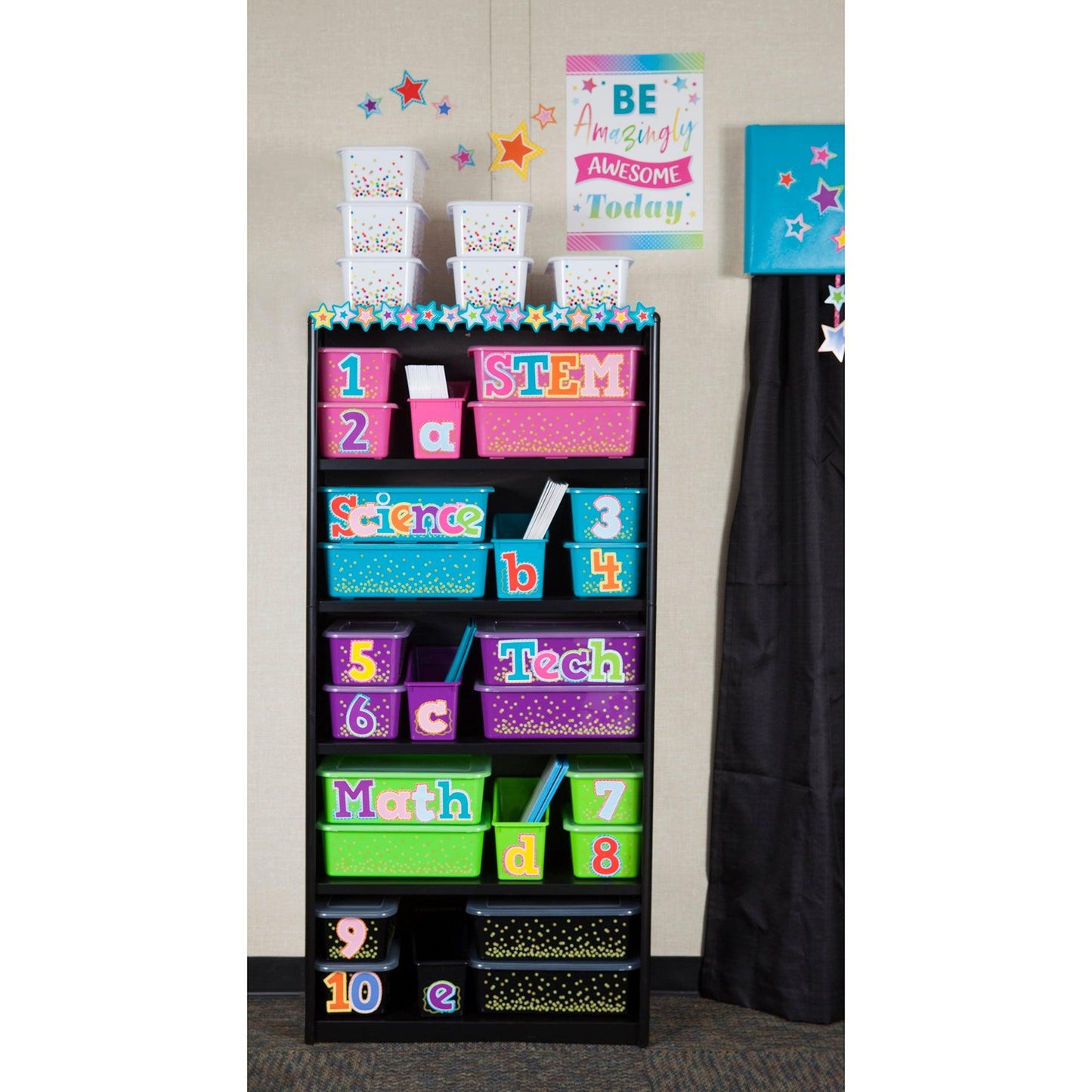 Confetti Small Plastic Storage Bin, Pack of 3 - Loomini