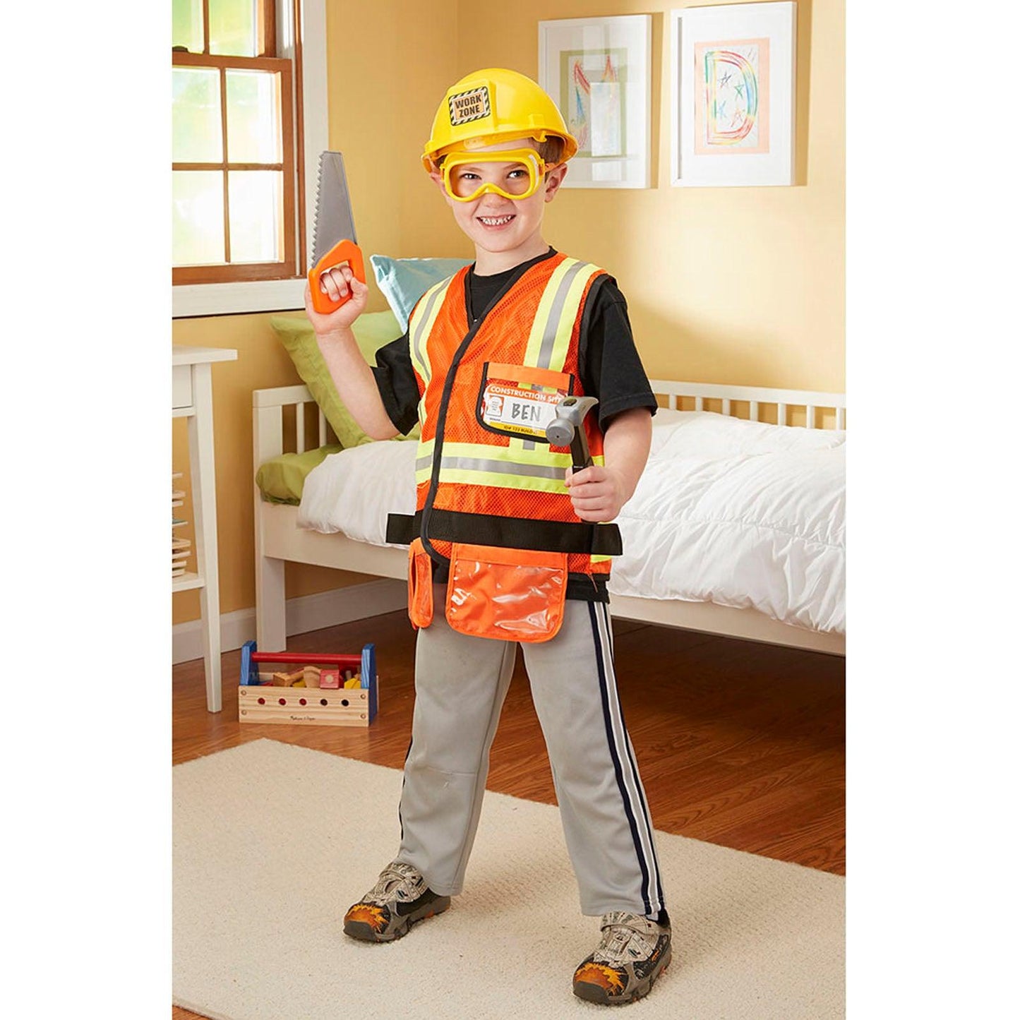 Construction Worker Role Play Costume Set - Loomini