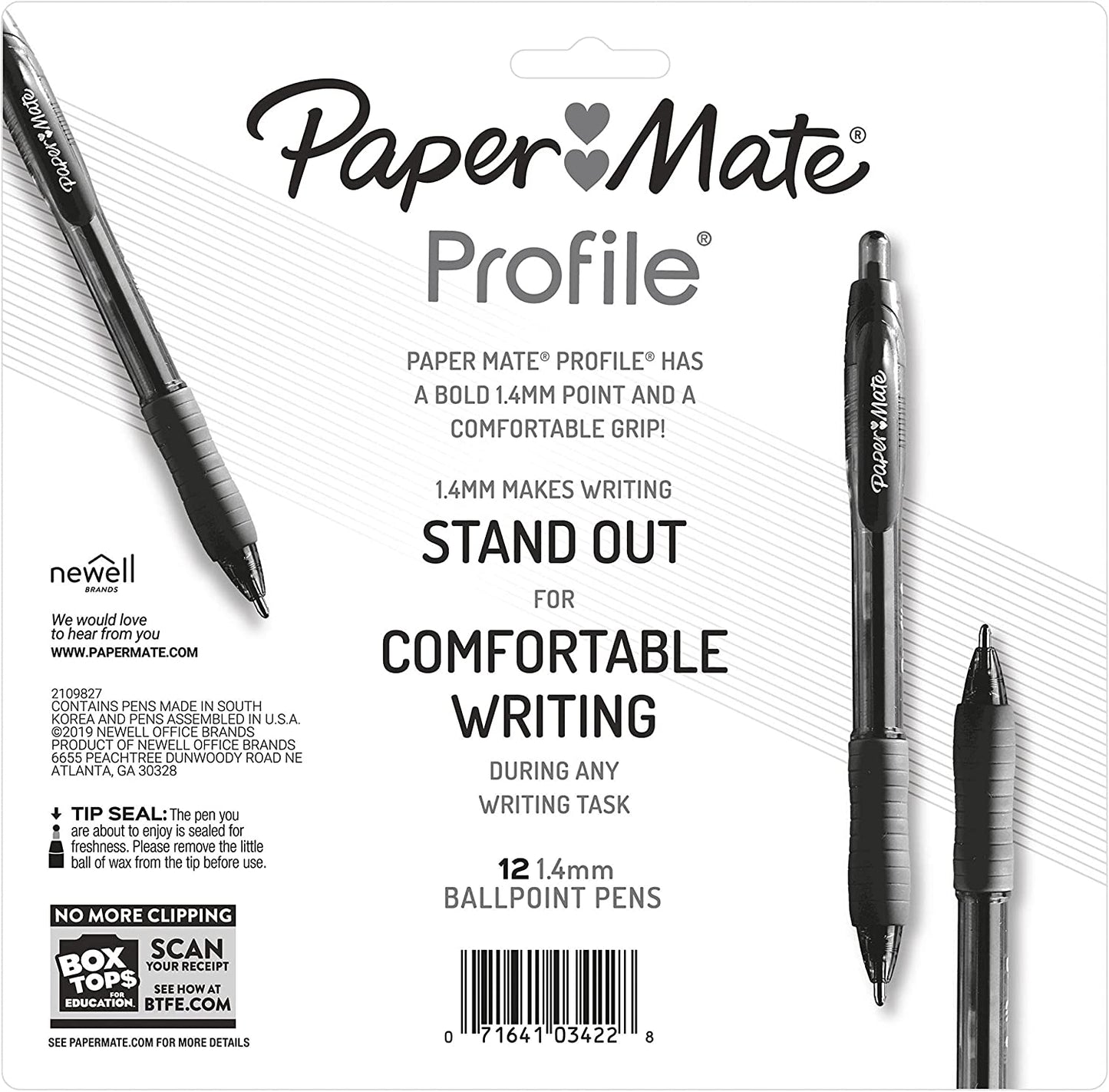 Profile Retractable Ballpoint Pens, Bold (1.4Mm), Assorted Colors, 12 Count
